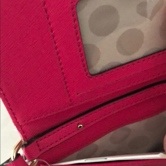 KATE SPADE HOT PINK LEATHER CROSSBODY WALLET - Picture 3 of 8